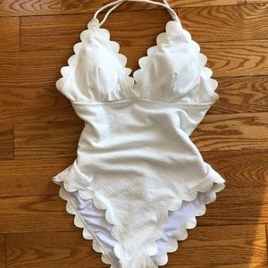 White one piece swim suit